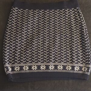 SHEIN Navy and White Geometric Mini Skirt